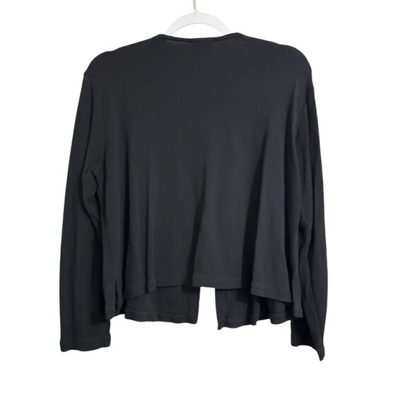 Eileen‎ Fisher System Open Cardigan Women's M Black Top Button Long Sleeve - Picture 2 of 4